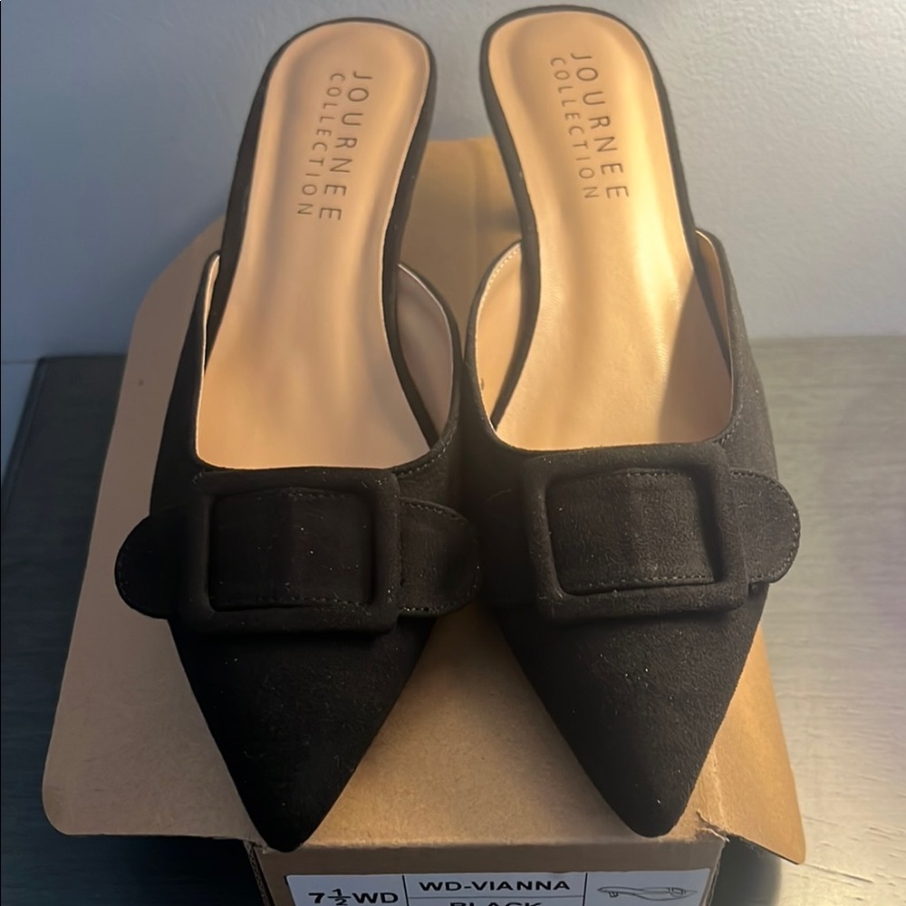 Journee Collection Black Women's Mules